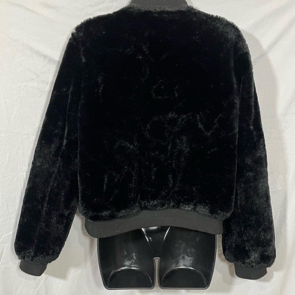 Iris black faux fur bomber jacket - Picture 4 of 6
